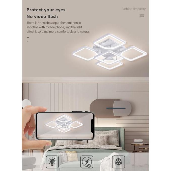 Lampu Plafon Led modern Lampu Hias plafon 3 warna + Remote app lampu Led ruang tamu minimalis