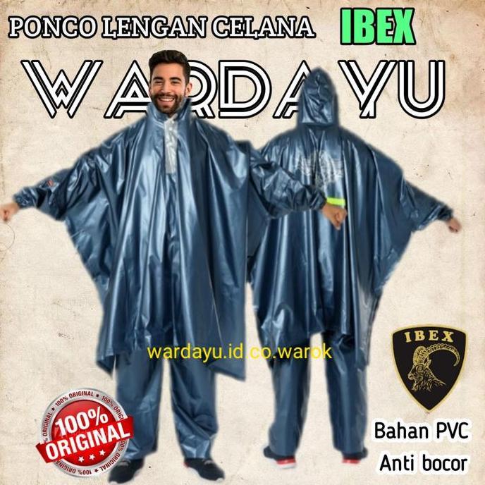 Ponco Jas hujan jumbo hybrid karet tebal jaket celana dewasa penguin