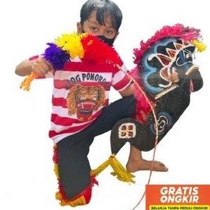 [Cod] Paket Mainan Anak Jaranan + Baju Celana  Reog + Pecut Gombyok Kecil Tinggal Pakai Dan Pentas +