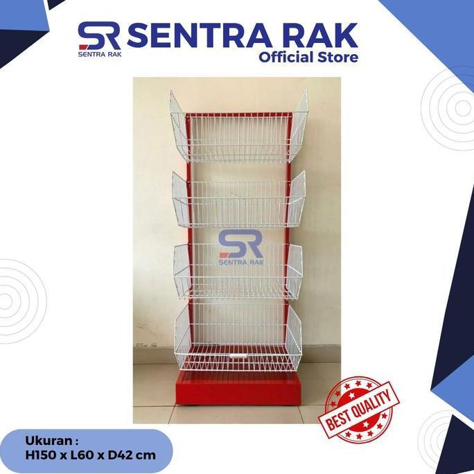 Rak Snack Rak Roti Minimarket 4 Susun - Berat Asli Baru