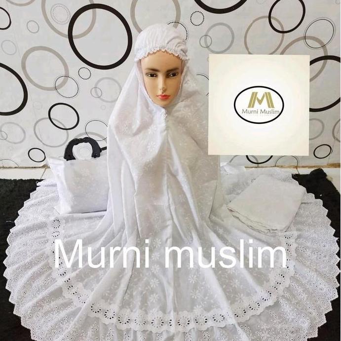 mukena dewasa katun mukena katun paris premium mukena putih premium