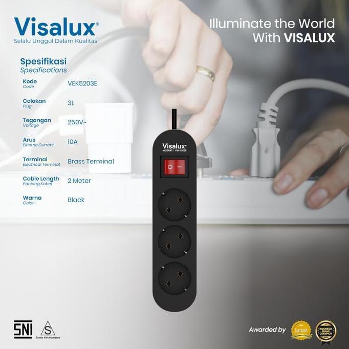 VISALUX KABEL EXTENSION MOZART - 3L (COLOKAN 3 LUBANG) (MOZ-VEK5203E) BEST SELLER