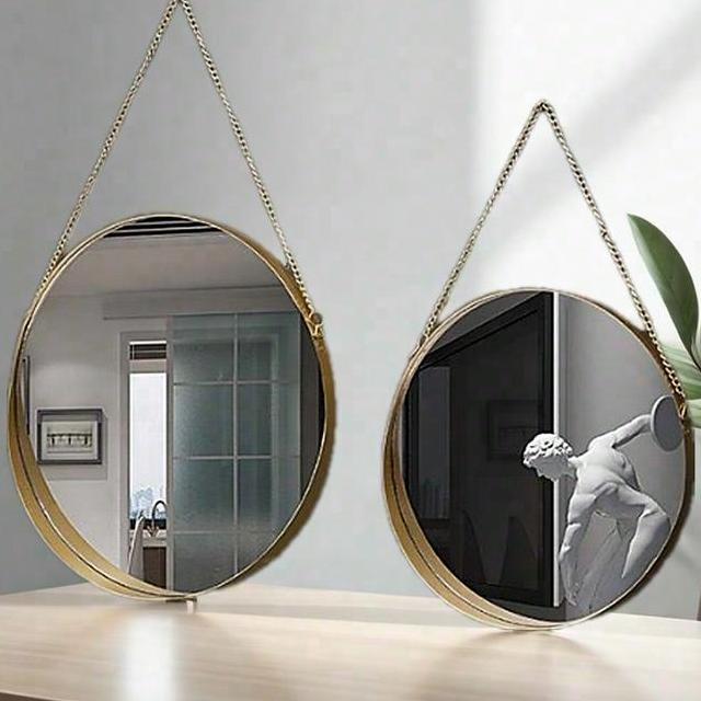 Cermin Dinding Bulat Gold Kaca