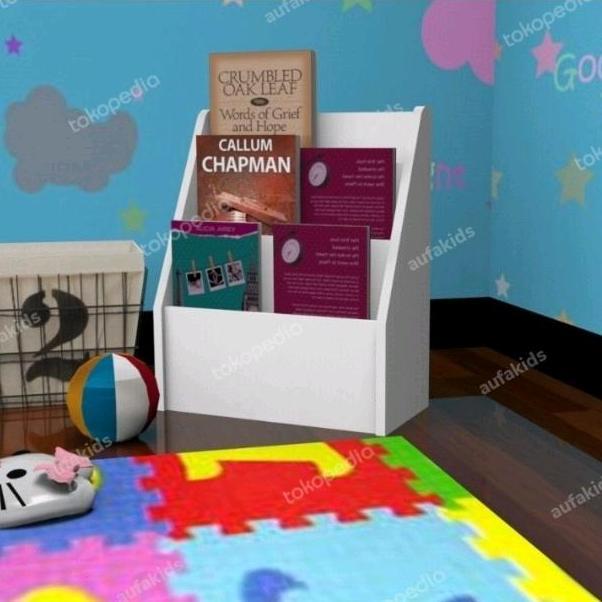 Rak Buku Anak 3 Tingkat / Rak Montessori / Rak Majalah Brosur /Rak Tk Baru