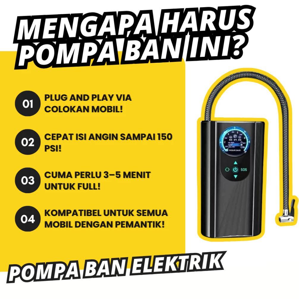 CUCI GUDANG Mesin Pompa Angin Ban Elektrik Sepeda Motor Mobil Tanpa Kabel Kompresor Listrik Mini Por
