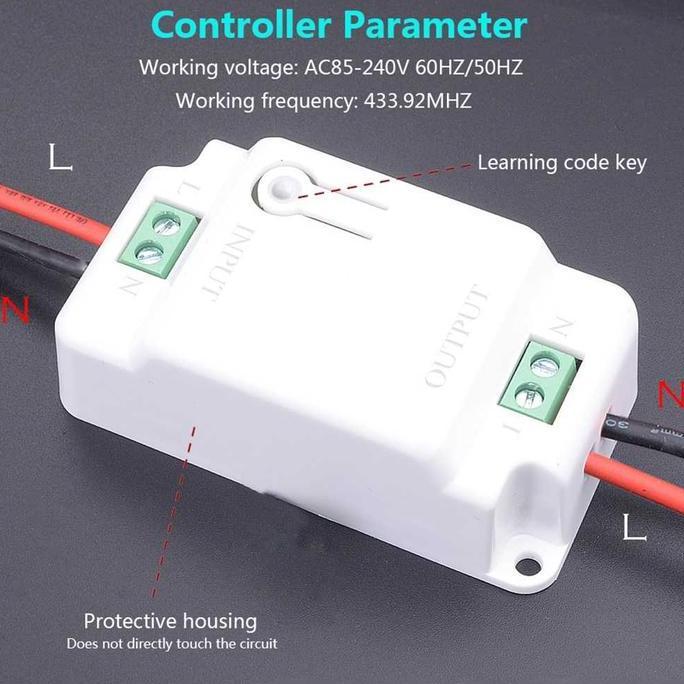 SAKLAR LAMPU WIRELESS RF 433MHZ TANPA KABEL SWITCH NIRKABEL DINDING TEMBOK JARAK JAUH 50 METER KONTR