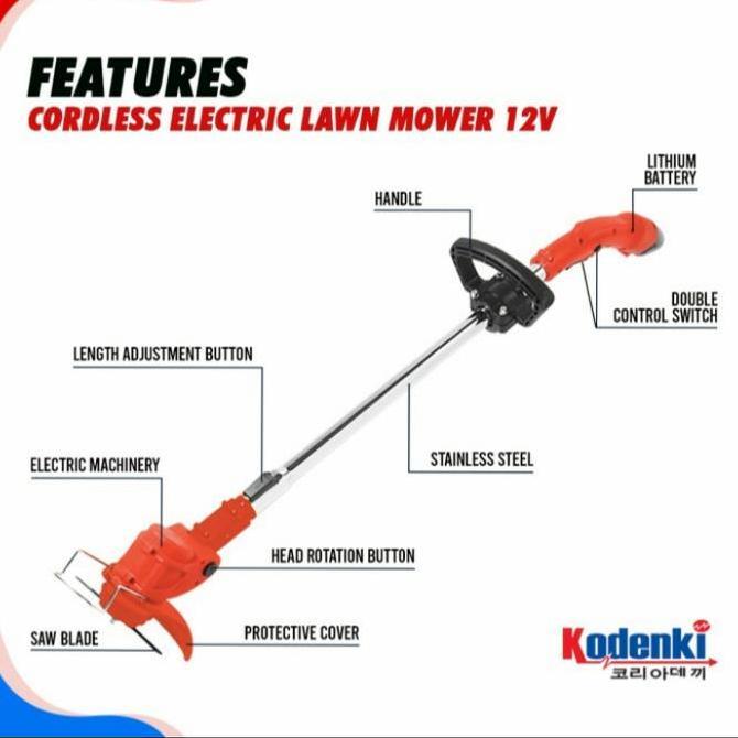 Cordless Grass Cutter Baterai mesin potong rumput trimmer KODENKI