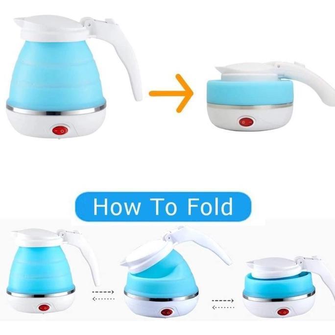 REAM Teko Listrik Lipat Portable 600ml Pemanas Air Foldable Electric Kettle Camping Travel Mini