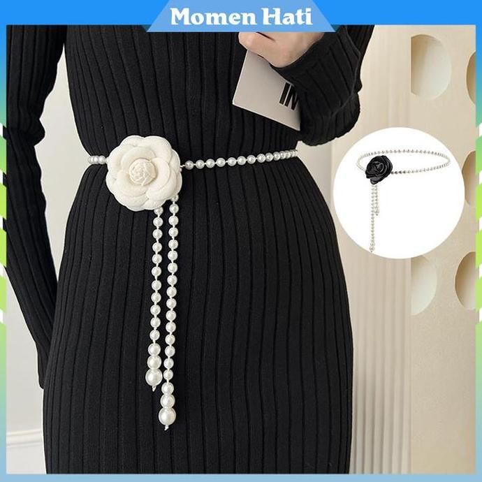 OARINAX Ikat Pinggang Rantai Mutiara Ikat Pinggang Wanita Belt Mutiara Belt Ikat Pinggang Wanita