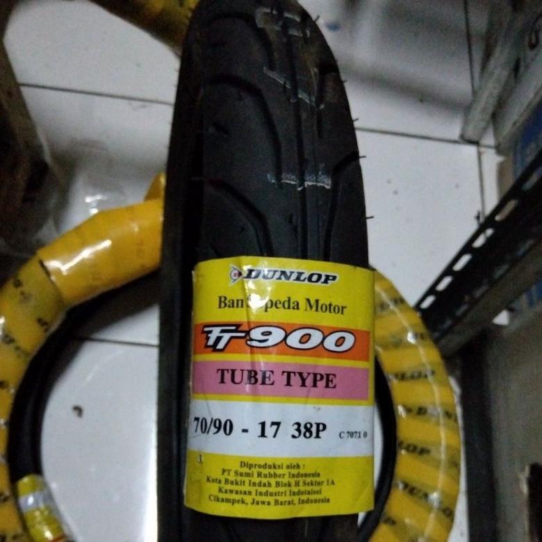 BAN DUNLOP TT900 70/90 RING 17 TUBE TYPE BAN LUAR MOTOR BEBEK TUBETYPE DEPAN BELAKANG TT 38P 250 70 