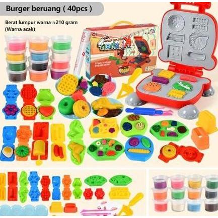 Mainan Cetakan Tanah Liat Plastik Warna-warni untuk Anak-anak, Mesin Mi Es Krim, Mesin Tanah Liat Bu