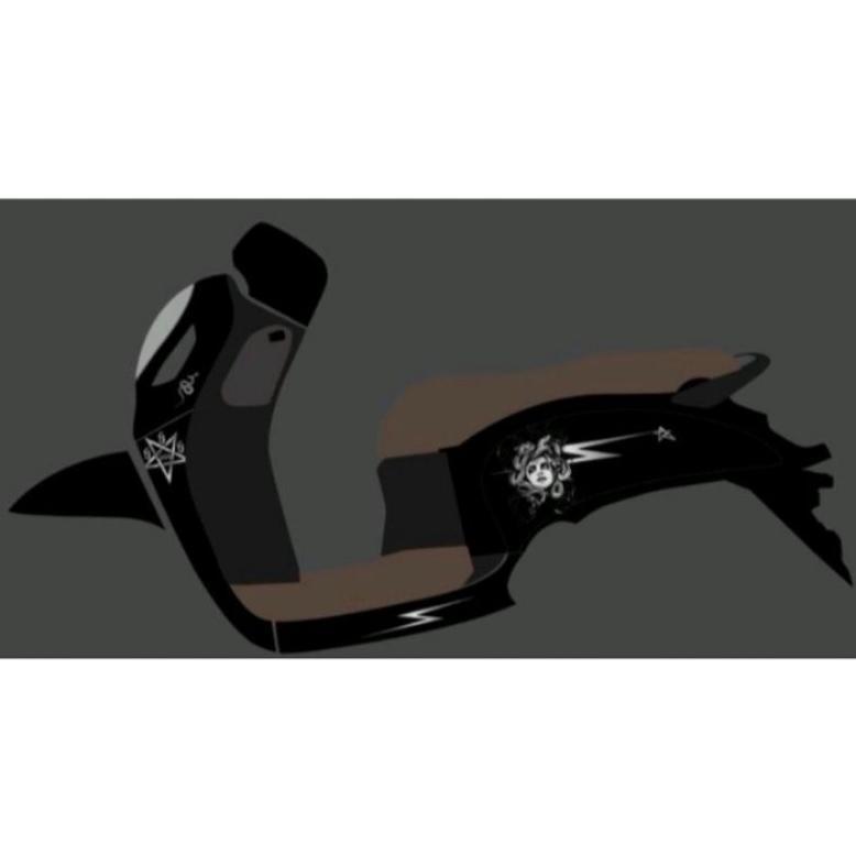 strig Sticker Scoopy 2 transparan custom motif Medusa 666