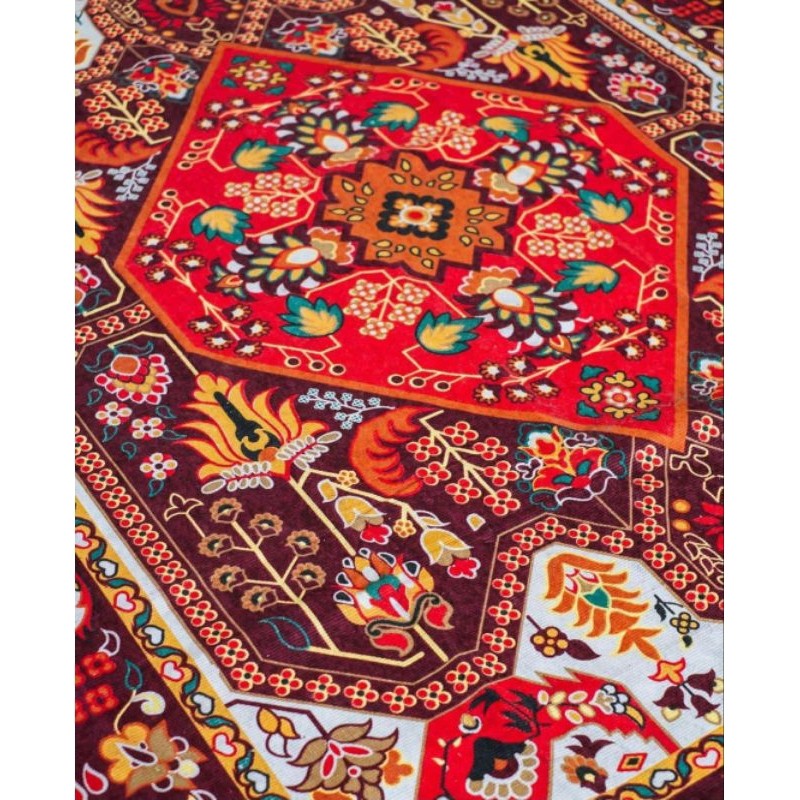 Karpet Turki Shiva Jumbo 240Cm X 205Cm / Tikar Lipat Ostrich Permadani Motif Batik Varsa / Karpet La