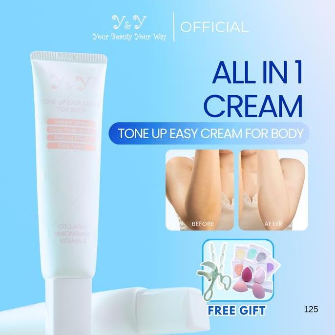 PROMO DISKON - Y&Y ynybeauty Niacinamide Vit C Tone Up Easy Cream Body 50g Hand Body Krim Lotion Pem