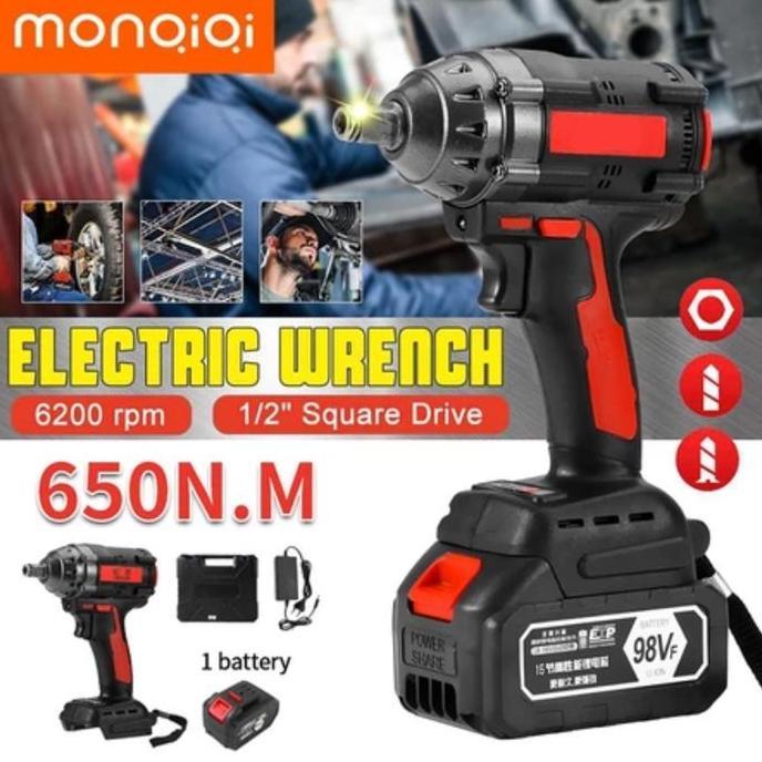 ZCXVC IMPACT WRENCH 98V Pembuka baut truck mobil cordless impact 98vf uchiha Bor Cordless Impact Wre