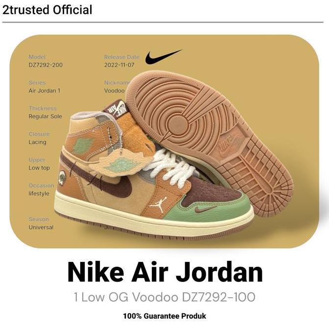 Ready Nike AJ 1 Low OG Voodoo DZ729230