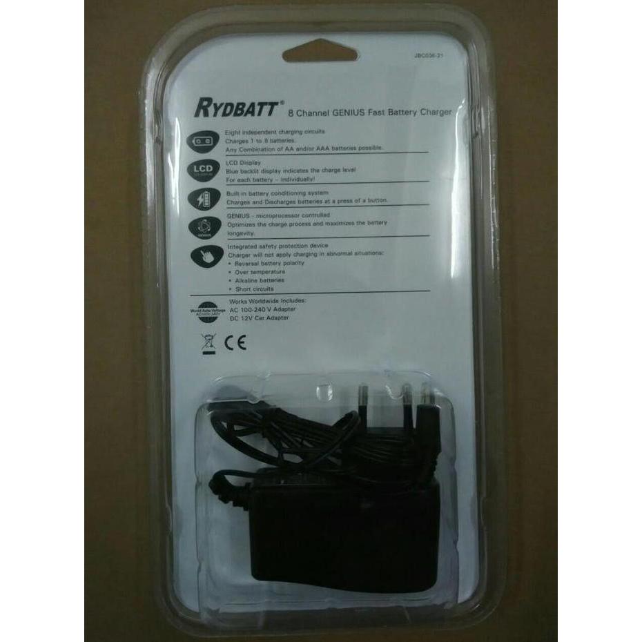 Rydbatt Fast / Quick Battery Charger &amp; Refresh 8 Slot + LCD