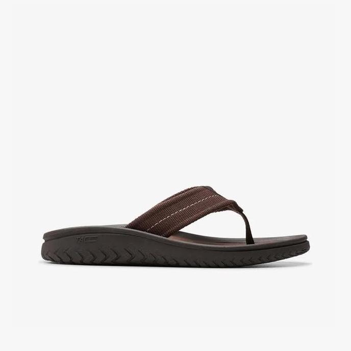 Ready CLARKS Wesley Belt Original Sandal Pria Leather - Dark Brown