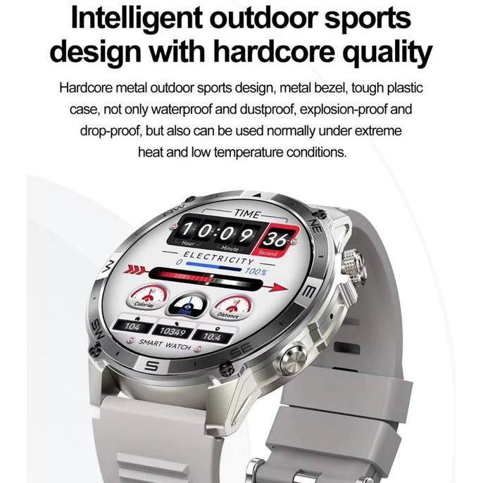 Supercalla New HK08 Smart Watch GPS Altitude Pressure 3ATM Waterproof Amoled Screen Sport Smartwatch