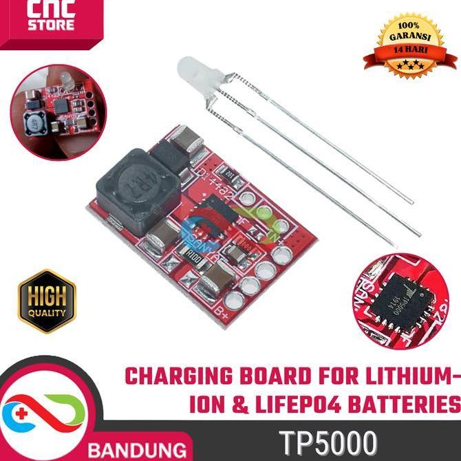 KOQOZIE Module TP5000 1A Lithium Battery Charger Charging Board untuk Lithium-ion & Lithium Iron Pho