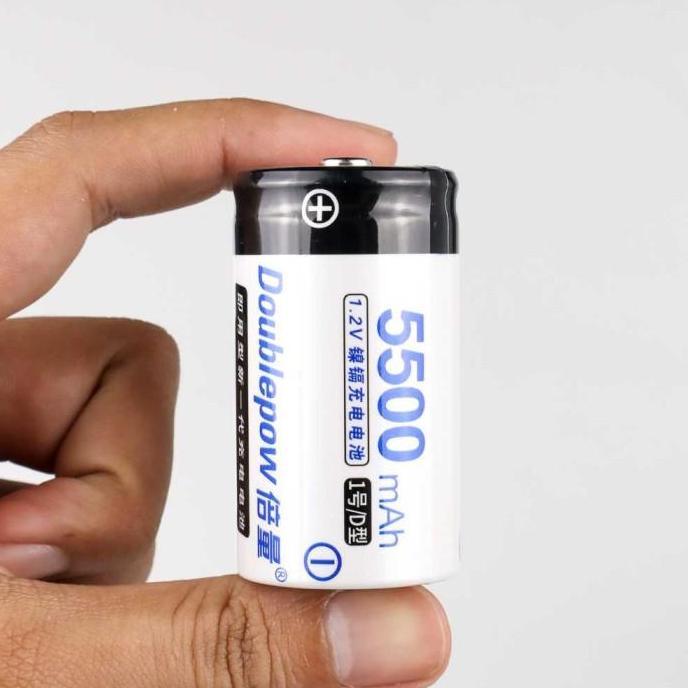2 PCS BATERAI TIPE D 5500MAH 1.2V | DAPAT DI CAS CHARGE | DOUBLEPOW RECHARGEABLE