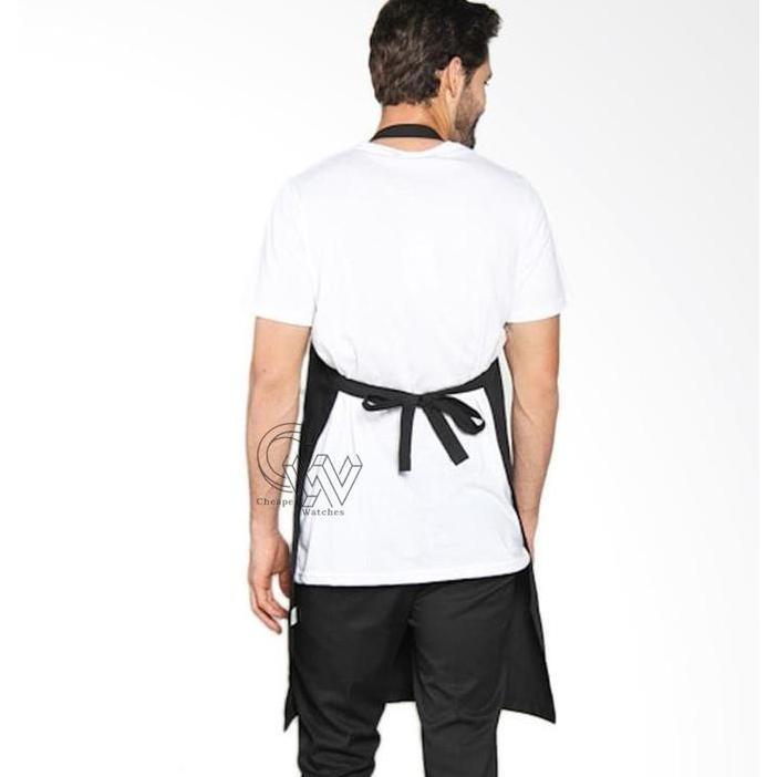 Celemek Dapur Kain Polos Katun Drill Kain Apron Aksesoris Memasak | CW