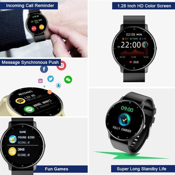 BIDEN Smart Watch Pria Full Touch Screen Phone Call Wireless Charge