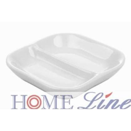 Piring Tempat Sambal Kecap Sekat 2 Keramik Home