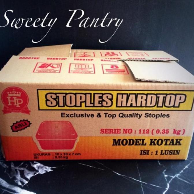 Toples kue kering hardtop 112 persegi ukuran 10x10x7cm