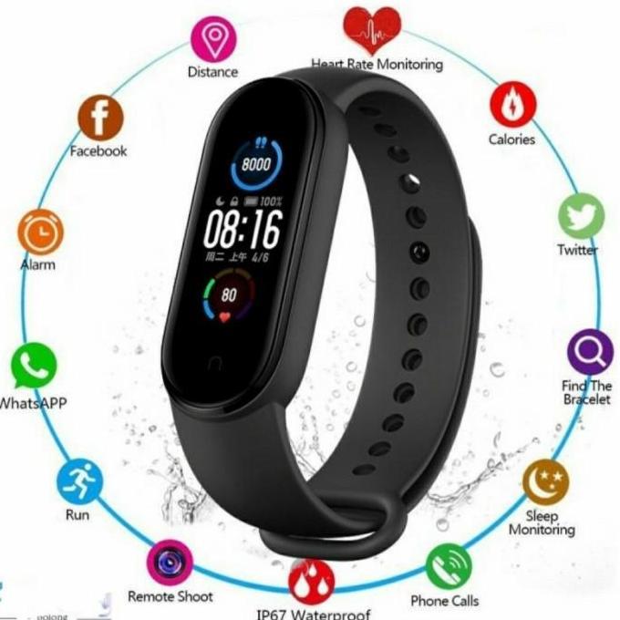 Thebest- Smartband M6. Jam kesehatan jam M6 terbaru jam olah raga pria/wanita