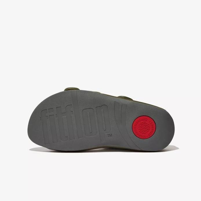 Ready FITFLOP GOGH MOC SLIDES EA6-967 Original Men's Sandals - Mossy