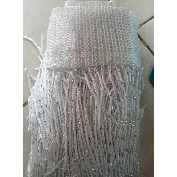 Ready tirai benang putih gliter 3meter x 1meter