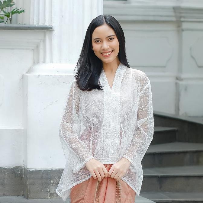 Benangsari Tiara Top Lengan Panjang Lace Brukat Kebaya Modern Blouse