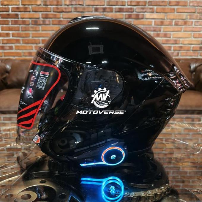 Helm NJS KAIROZ + Interkom Waterproof Garansi (Paket Helm & Intercom)