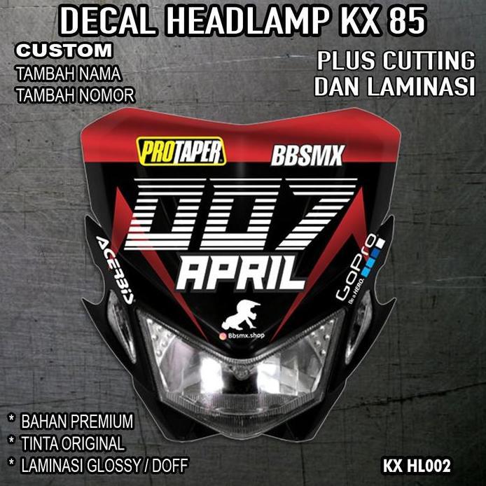 DECALL HEAD LAMP KX 85 BISA CUSTOM