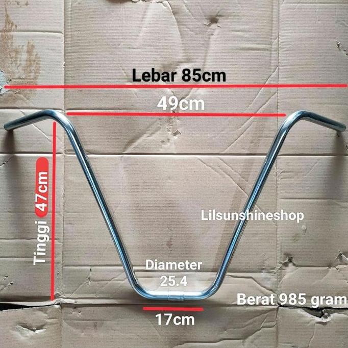 Stang Setir Handlebar Model V Tinggi Sepeda Lowrider Klasik Retro CP