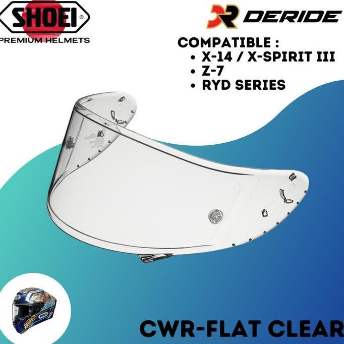 VISOR SHOEI CWR-F CLEAR FLAT X-14 X14 Z-7 Z7 KACA HELM SHOEI