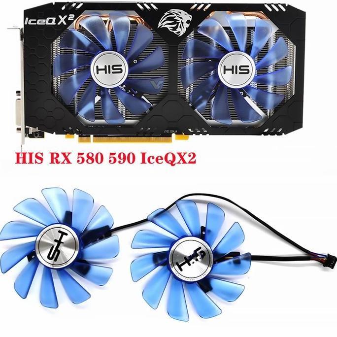 Fan Vga 85mm 4pin HIS IceQ X2 Turbo ORIGINAL Logo RX 580 570 480 470