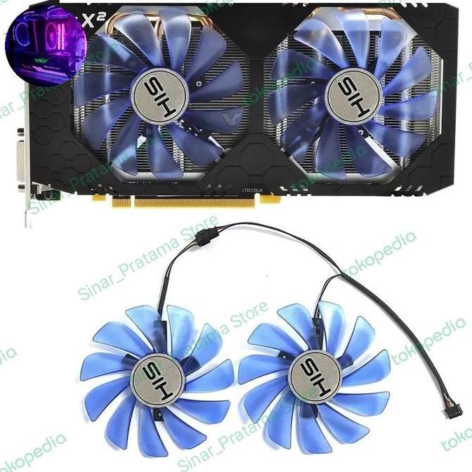 Fan Vga 95mm 4pin HIS IceQ X2 Turbo ORIGINAL Logo RX 590 580