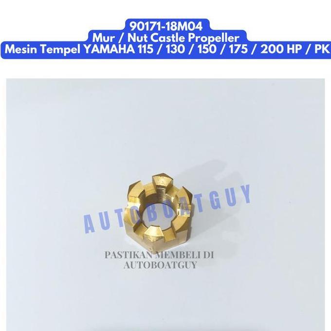 90171-18M04 Mur / Nut Castle Propeller Mesin Tempel YAMAHA 115 / 130 / 150 / 175 / 200 HP / PK