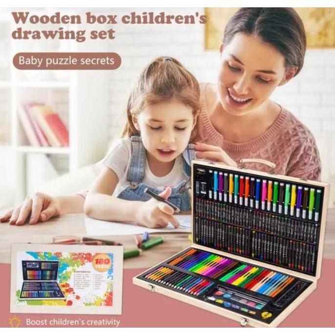 180 PCS CRAYON SET ART SET ISI 180 PCS PENSIL WARNA SET ANAK CRAYON FUL
