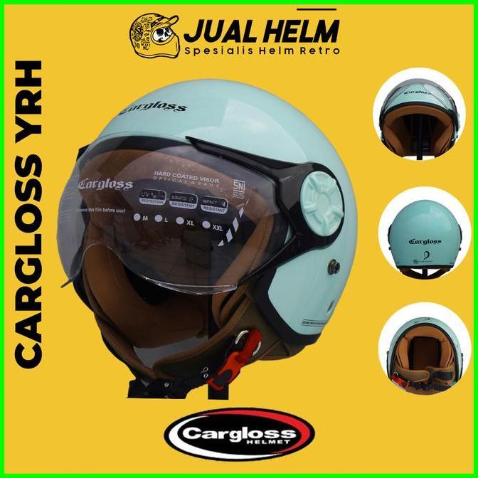 Helm Cargloss YRH Hijab Slime Green | Helm Retro Cargloss | Helm Hijab