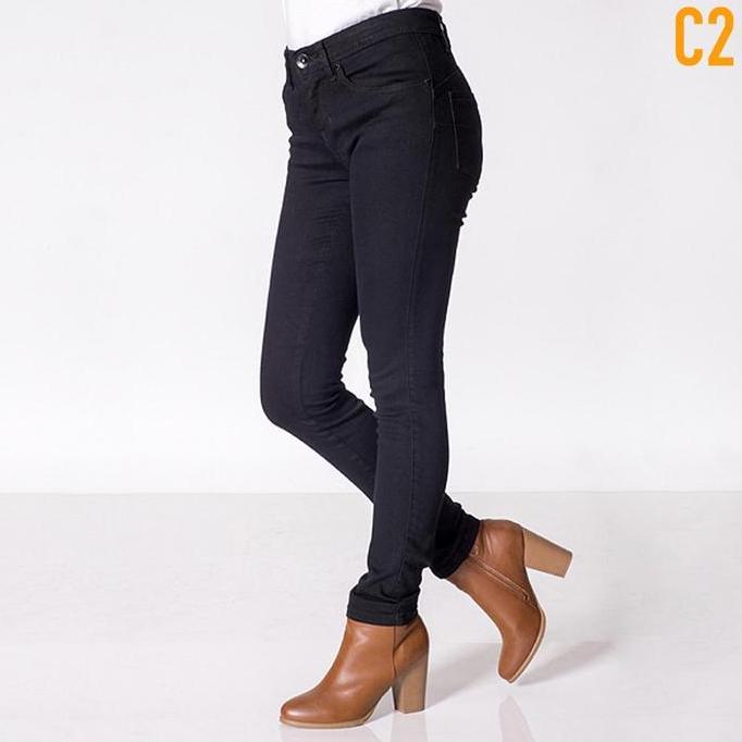 C2 Timber Black Jeans Push Up Bootcut Wanita