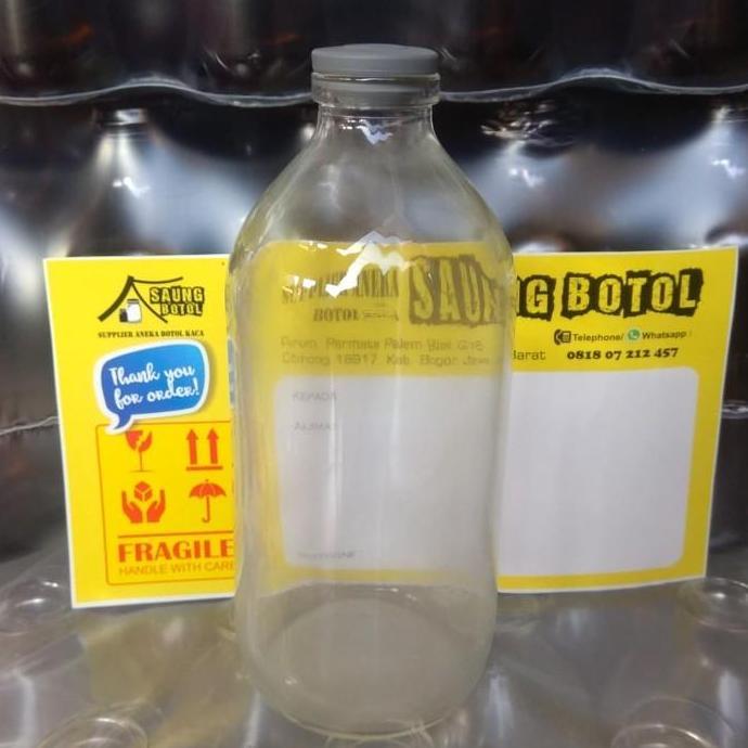 Botol Kaca 500 ml Tutup Karet Asip /Jamu / Kopi