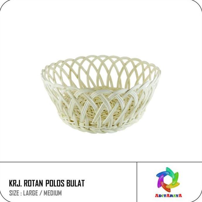 KERANJANG BUAH ROTAN BULAT BESAR