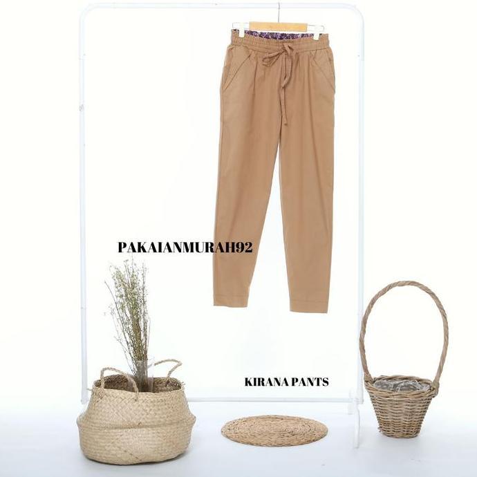 KIRANA PANTS CELANA BIG SIZE WANITA BAGGY PANTS WARNA WHITECOFFE MURAH