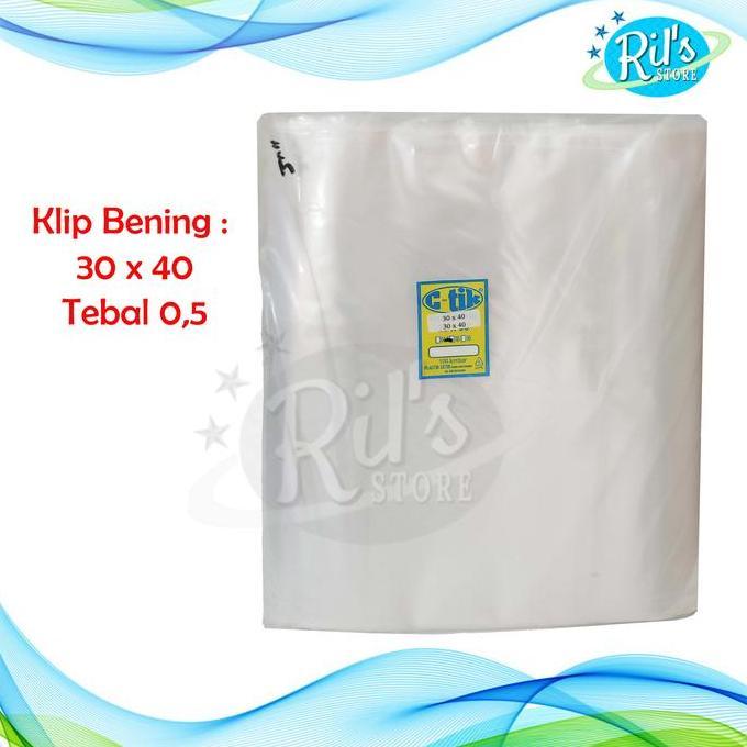 Plastik KLIP BENING C-TIK 30 x 40 cm isi 100 Lembar Plastik Klip / Ziplock Bening 30x40  / Bungkus S