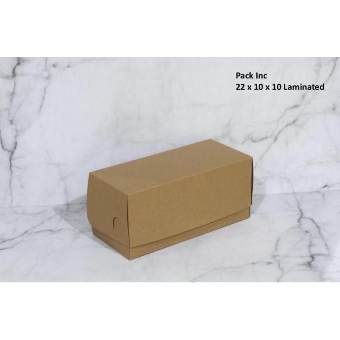 Box Kraft Craft Dus Coklat Kue Roti 22 x 10 x 10 cm Laminasi 25 pcs