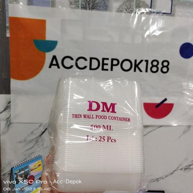 Thinwall Kotak Makan Food Container Mika Box 500ml 650ml 750ml 1000ml