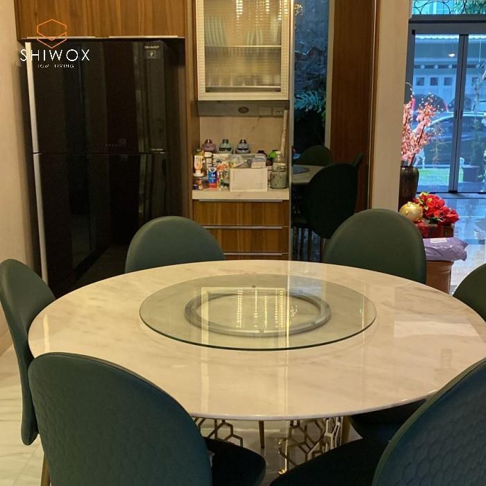 top meja putar kaca - meja kaca putar - meja makan putar kaca